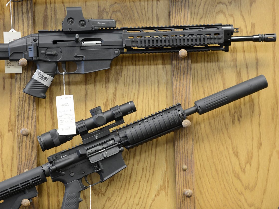 Assault-style rifles Assault-style rifles on display at Chuck's Firearms gun store in Atlanta. Erik S. Lesser /EPA /Landov