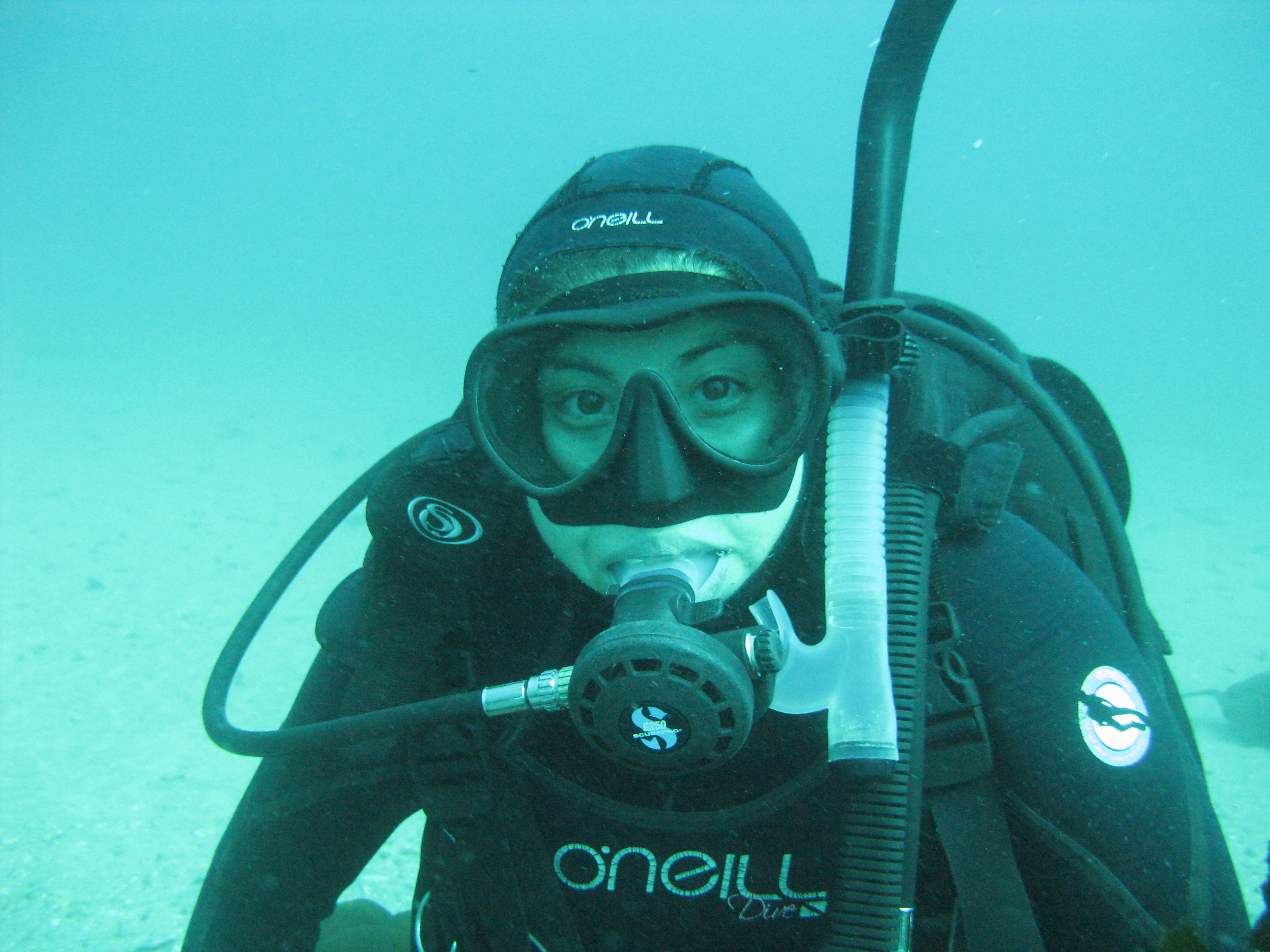 Sonia Ibarra wears a wet suit while diving in California. In Alaska, she wears a dry suit. Similar to how otters stay warm by trapping air in their pelts, Ibarra's dry suit keeps a thin layer of air between her and the frigid Alaska water. Photo courtesy Sonia Ibarra. Sonia Ibarra wears a wet suit while diving in California. In Alaska, she wears a dry suit. Similar to how otters stay warm by trapping air in their pelts, Ibarra's dry suit keeps a thin layer of air between her and the frigid Alaska water. Photo courtesy Sonia Ibarra.