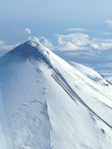 Fresh lava flow on the north side of Mount Pavlof