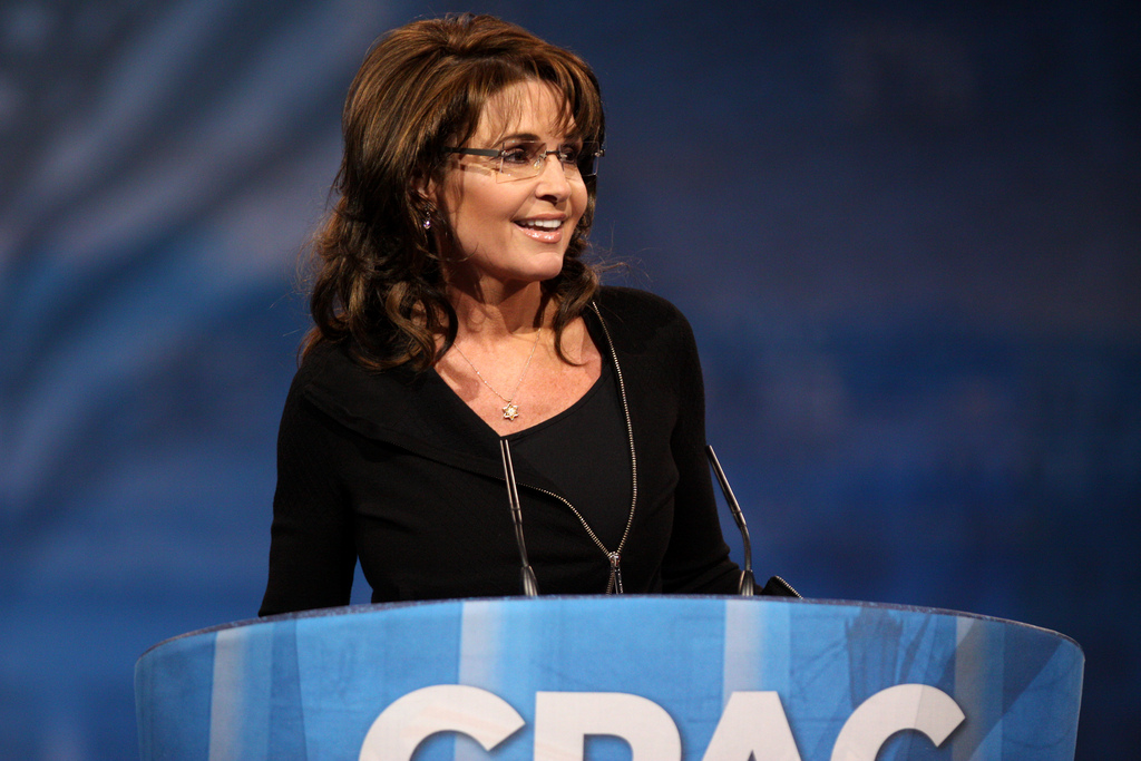 Former Governor Sarah Palin of Alaska speaking at the 2013 Conservative Political Action Conference (CPAC) in National Harbor, Maryland.