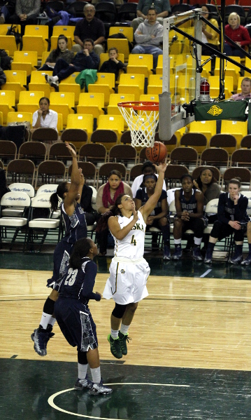 UAA-Georgetown-5 UAA’s Alli Madison goes in for a layup against Georgetown in the Great Alaska Shootout championship. Photo by Josh Edge, APRN – Anchorage.