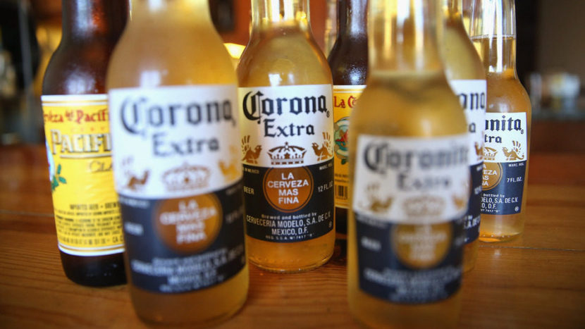 In an Illinois railyard, train cars carrying beers such as Corona and Pacifico are at risk of spoiling their cargo if freezing temperatures take hold. Scott Olson/Getty Images