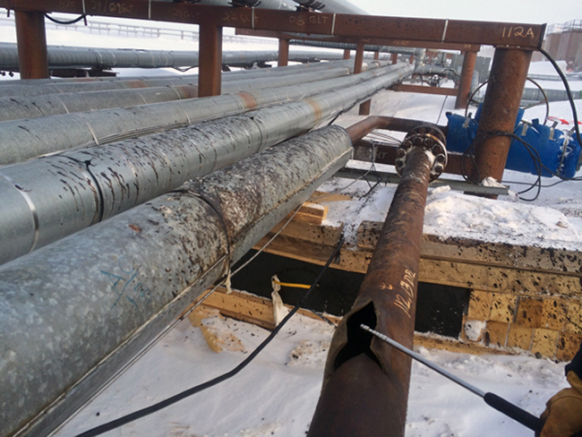 Source of spill, April 29, 2014 (Photo/Sartz-ADEC)