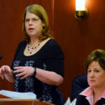 Rep. Tammie Wilson addresses the Alaska House of Representatives, March 12, 2014. (Photo by Skip Gray/Gavel Alaska)