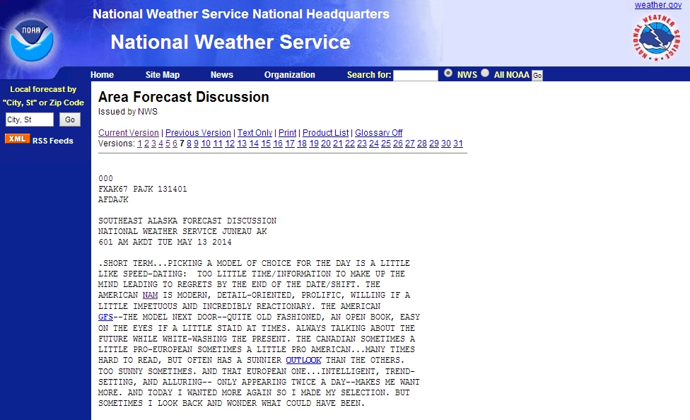 funny Juneau forecast