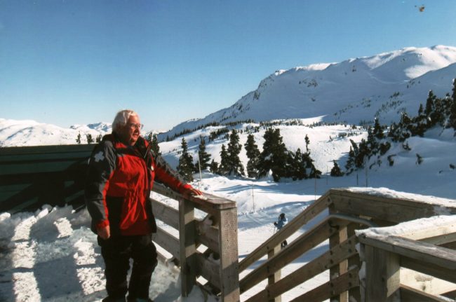 Ron Dippold at Eaglecrest Ski Area. He was a volunteer with the National Ski Patrol and the American Red Cross in Juneau for more than 50 years. (Photo courtesy Elisabeth Dippold)