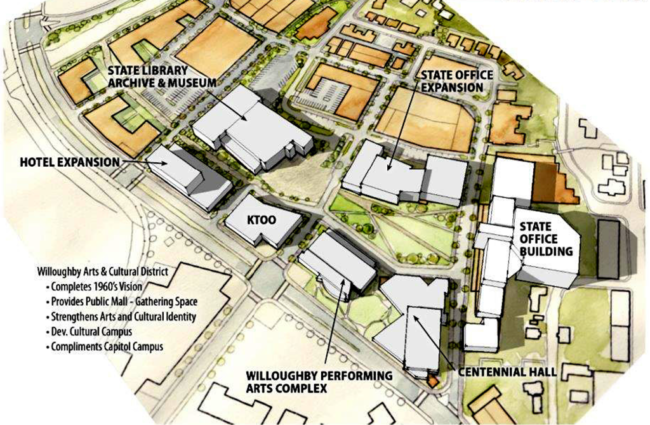 The CBJ Comprehensive Plan designates the Willoughby District as a cultural center in Juneau. (Image courtesy of James Bibb/North Wind Architects)