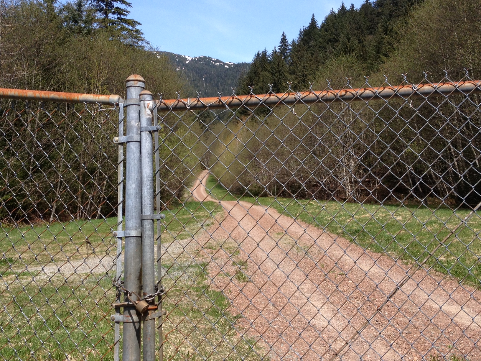 Sandra Gelber's body was found in the water off Salmon Creek Trail about a mile from the gate. (Photo by Lisa Phu/KTOO)