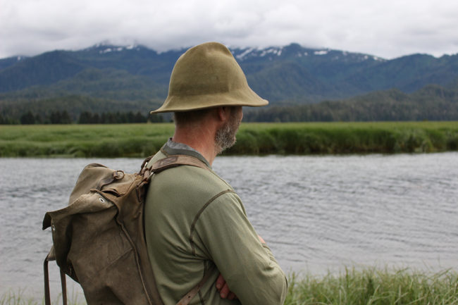 Bo Varsano looks out at the slough on Farragut Bay. (Photo by Elizabeth Jenkins/KFSK)