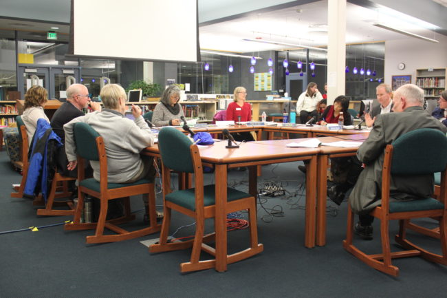 The Juneau School Board had a regular meeting Monday night. (Photo by Lisa Phu/KTOO)