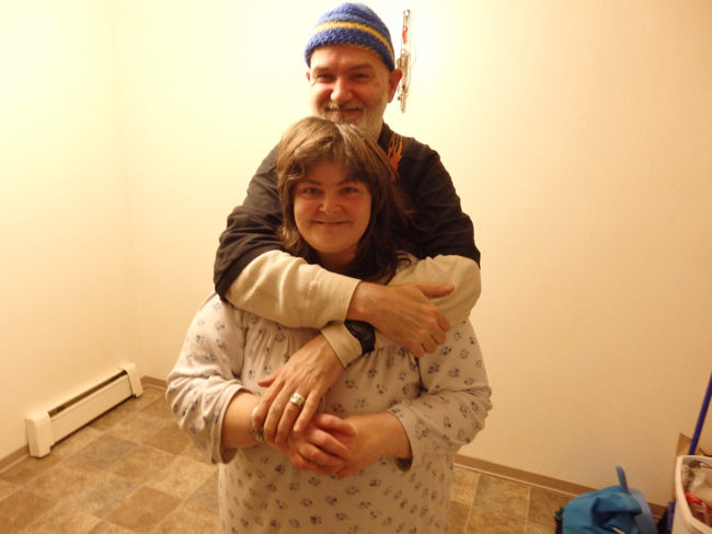 Roger and Judy Kley in their new Haines apartment.
