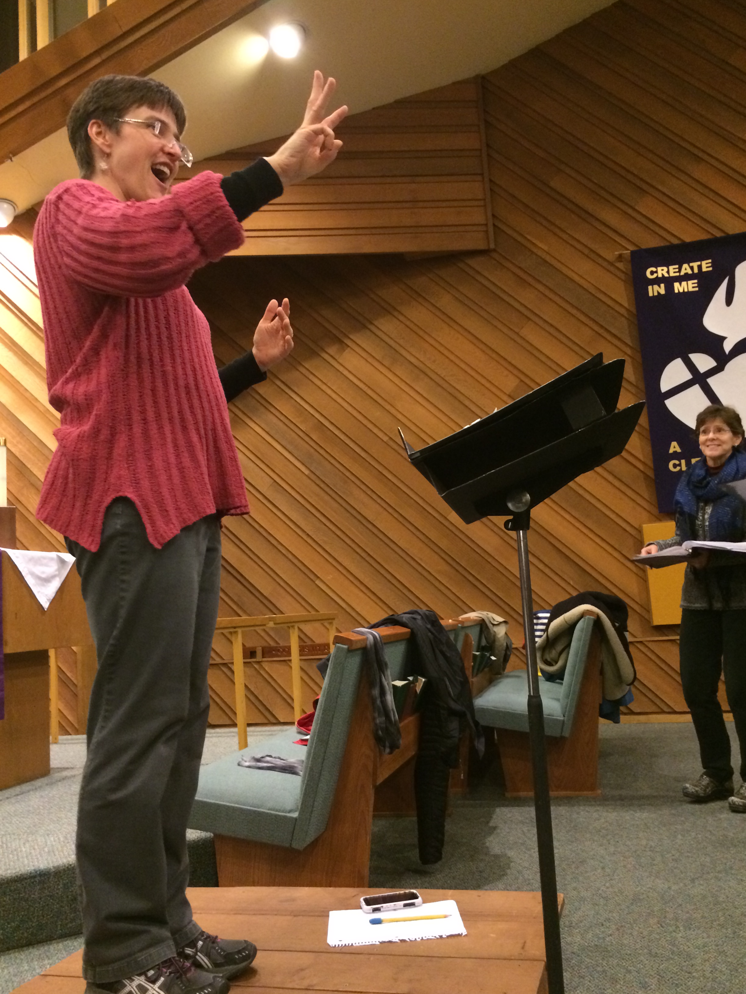 Leslie Wood has been the Juneau Pride Chorus's conductor since 2000. Photo by Scott Burton/KTOO