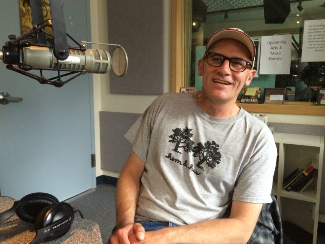 Sean Tracey in KRNN. His music has been described as "Psycho-Tonk" and "Ameribilly." (Photo by Scott Burton/KTOO)