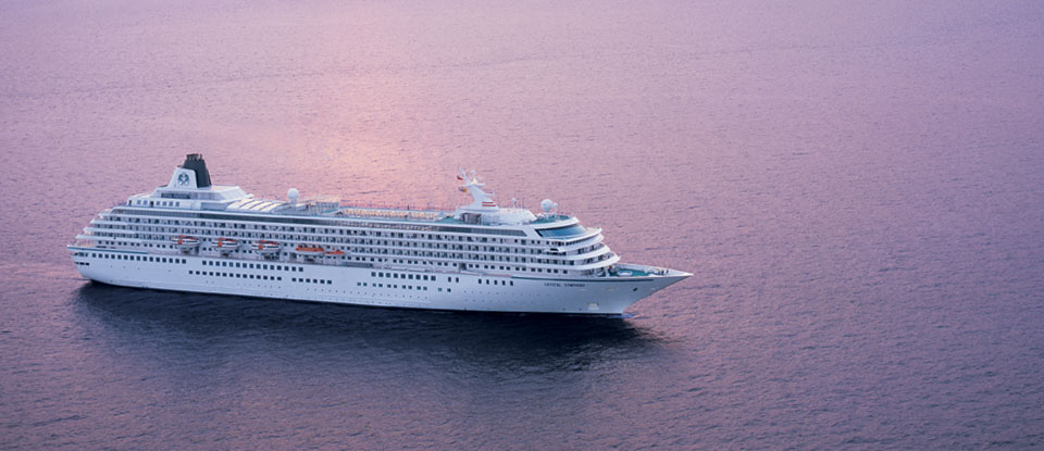 About a thousand people are expected to disembark from the 781-foot Crystal Symphony cruise ship in Unalaska this weekend -- the most the town has ever seen. (Photo courtesy Crystal Cruises)