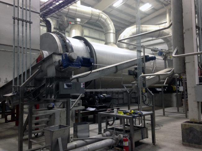 Spin drier sits at the Trident fishmeal plant