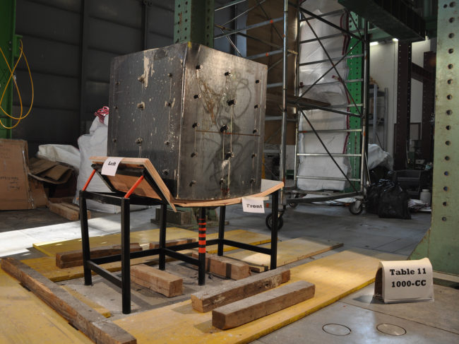 Still standing: The earthquake-proof desk can withstand 2,200 pounds dropped on top of it. Courtesy of Ido Bruno