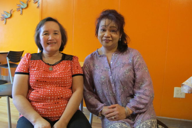 Malada Vongsamath (right) and Vienkham Phanmonivong. (Photo by Ellie Coggins/KYUK)