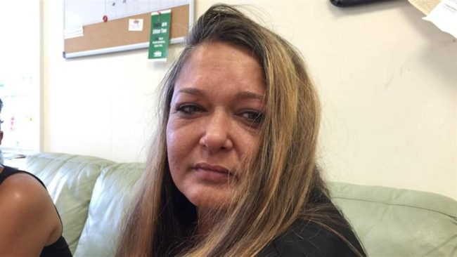 Stella Dempsey lives in a tent in Fredericksburg, Virginia. She says she’s been homeless for years because of physical and mental health issues. States struggle to help people like Dempsey. (Photo by Rollie Hudson)