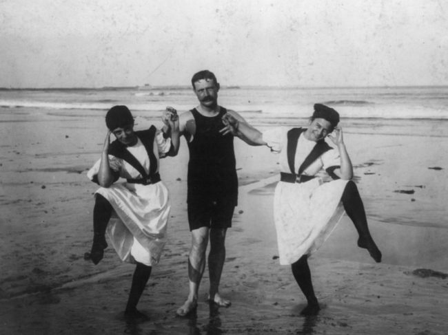 Bathers at the beach, 1897. Library of Congress