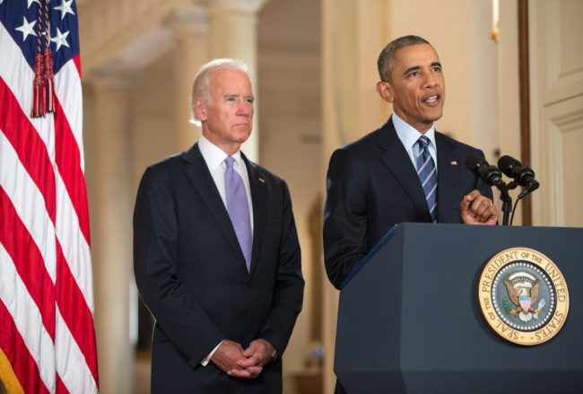 With Vice President Biden, President Obama makes remarks regarding the  nuclear deal with Iran. (Official White House Photo by Pete Souza)