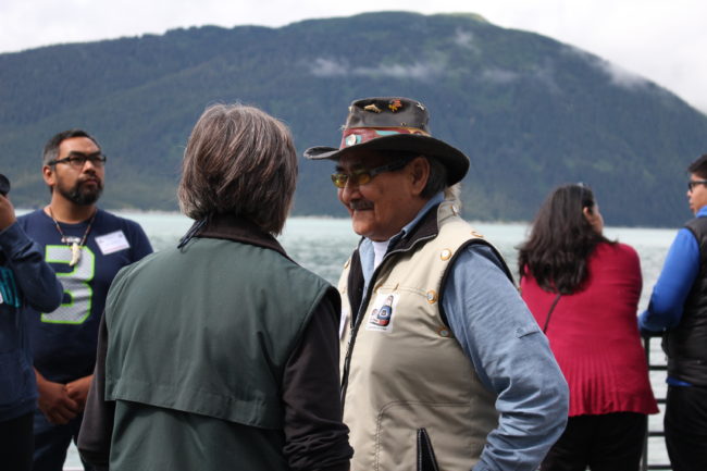 John Morris, a Douglas Indian Association Tribal Council Member, says people recognize him by his trademark hat. (Photo by Elizabeth Jenkins/KTOO) 