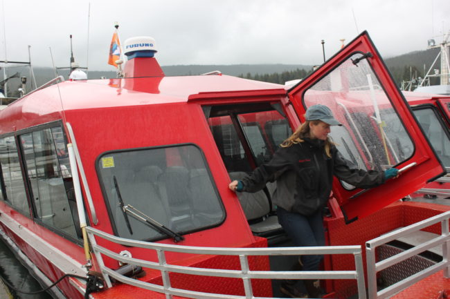 Kathleen Turley has worked for Dolphin Jet Boat Tours for 12 years. (Photo by Lisa Phu/KTOO)