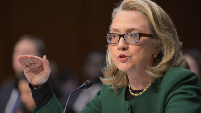 Secretary of State Hillary Clinton testifies in January 2013 before the Senate Foreign Relations Committee on the attack on the U.S. mission in Benghazi, Libya. Mandel Ngan/AFP/Getty Images