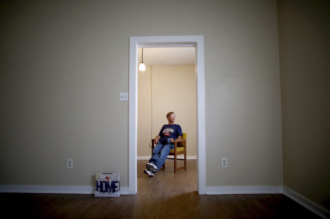 Engberson served a short stint in the Marines in 1979. Until recently, he had been homeless the past 10 years. David Gilkey/NPR