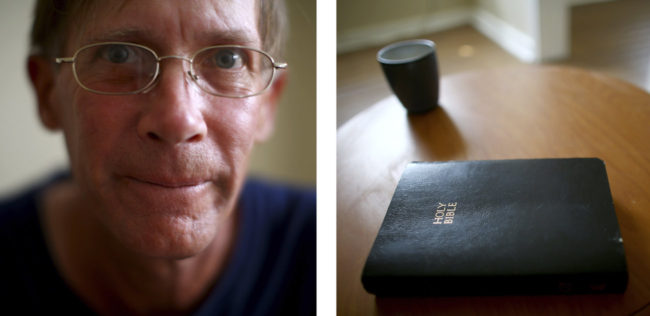 Marine Corps veteran Ronald Engberson says alcoholism had made it hard to keep a job and an apartment. His new apartment has few possessions, but he is clean and sober. David Gilkey/NPR