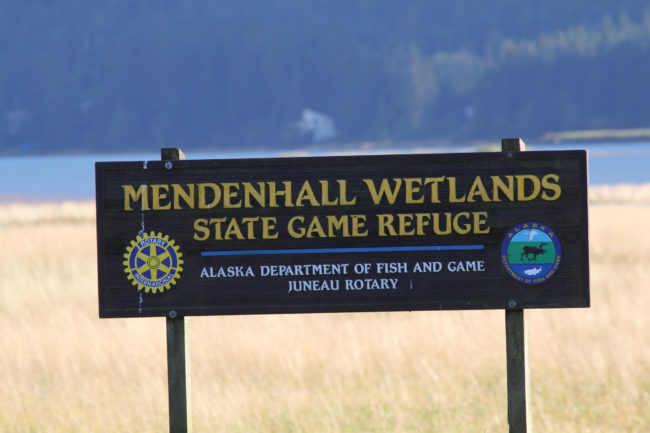 Mendenhall Wetlands sign
