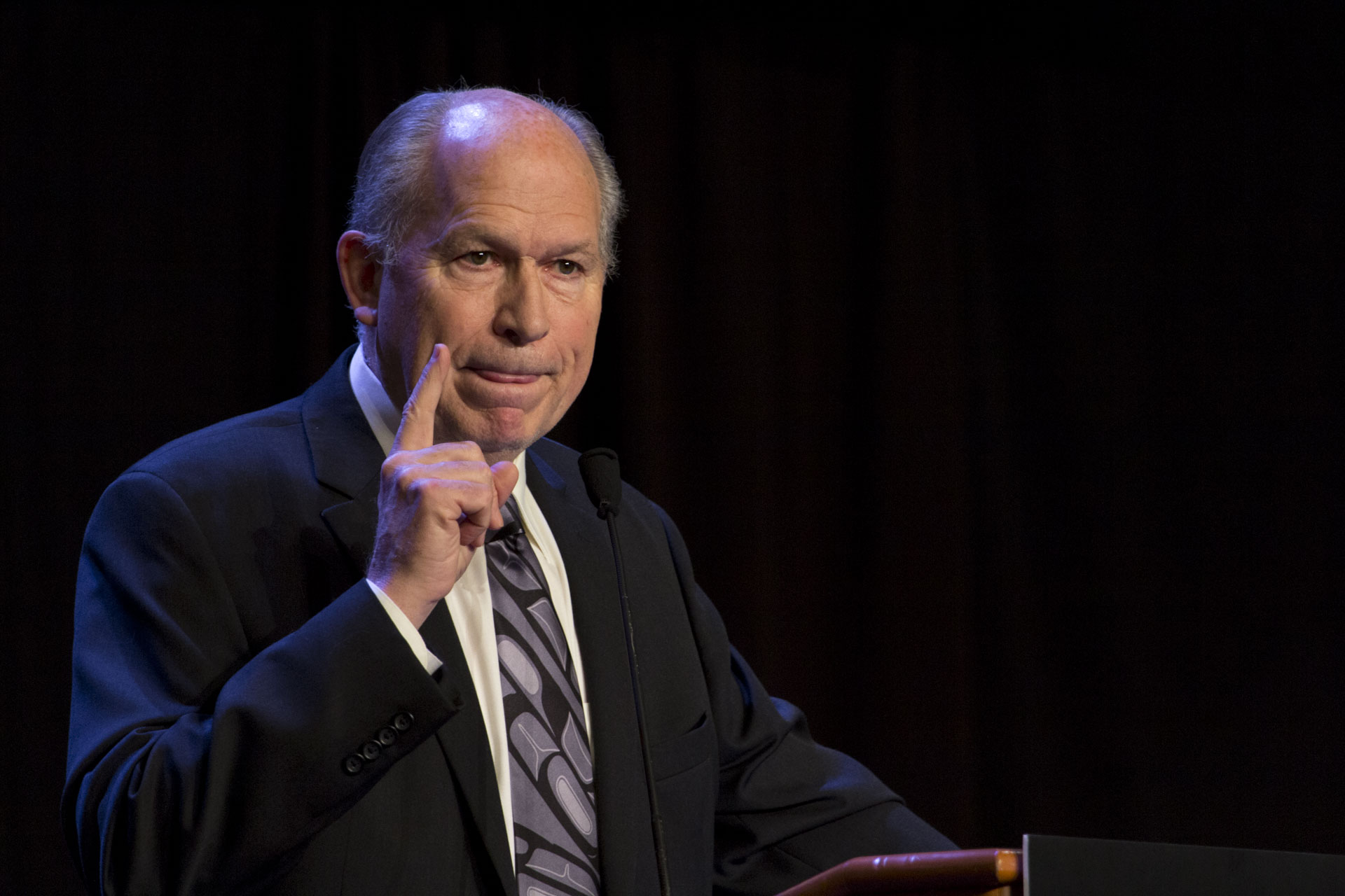 Gov. Bill Walker addresses the 49th annual Alaska Federation of Natives conference in Anchorage. (Photo by Mikko Wilson/KTOO)