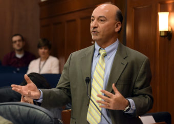Rep. Les Gara addresses the Alaska House of Representatives, Feb. 4, 2015. (Photo by Skip Gray/360 North)