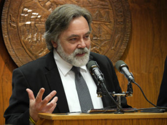 Randall Hoffbeck, Comm. Dept. of Revenue, governor’s press conference, January 22, 2016. (Photo by Skip Gray/360 North.)