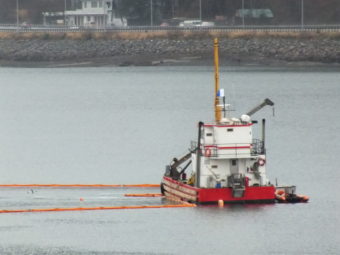 Dive vessel above Challenger wreck