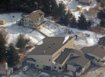 An aerial photo of Nanwalek School. (Photo by Ron Keffer)