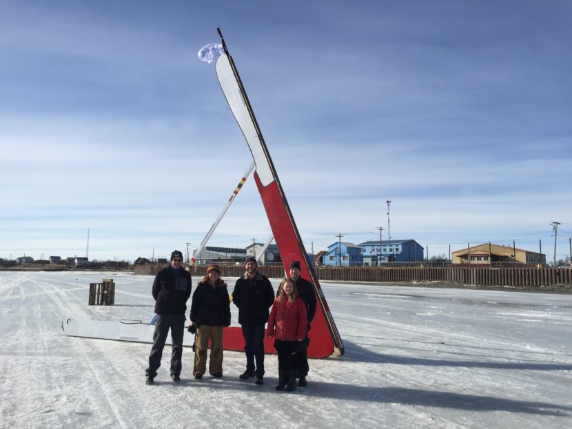 Kuskokwim Ice Classic tripod and construction crew