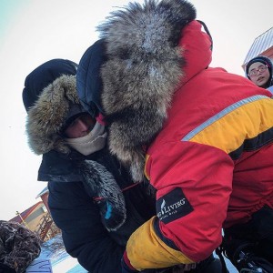 Dallas and Mitch Seavey, pictured here in Koyuk, will race for the 2016 Iditarod title. (Photo by Emily Schwing/KNOM)