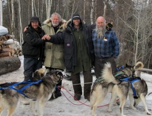 Expedition members celebrate their success upon arrival in Eagle. (Photo courtesy of InAmundsensFootsteps.com)