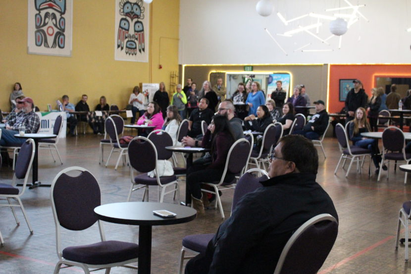 Event goers watch the governor's speech at Hope, Not Heroin. (Photo by Elizabeth Jenkins/KTOO)