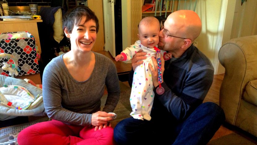 Mandy and Rob Keithan had to take turns to take care of their baby Eleanor when she was born. Neither of them had a job that offers paid family leave. Marisa Penaloza/NPR