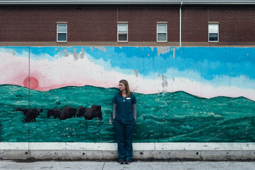 Jami Larson, 32, grew up in Pierre and is a member of the Lower Brule Sioux tribe. She is a registered nurse who specializes in diabetes care among Native Americans. Misha Friedman for KHN and NPR