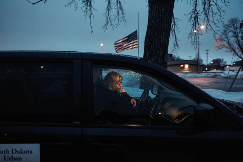Every Tuesday, Edie Hoff, an Urban Indian Health clinic nurse, drives over 100 miles from Sioux Falls, S.D., to Wagner, site of the nearest Indian Health Service clinic. She picks up free medicine for Native Americans who are still registered as residents of the reservation but live in Sioux Falls. Misha Friedman for KHN and NPR