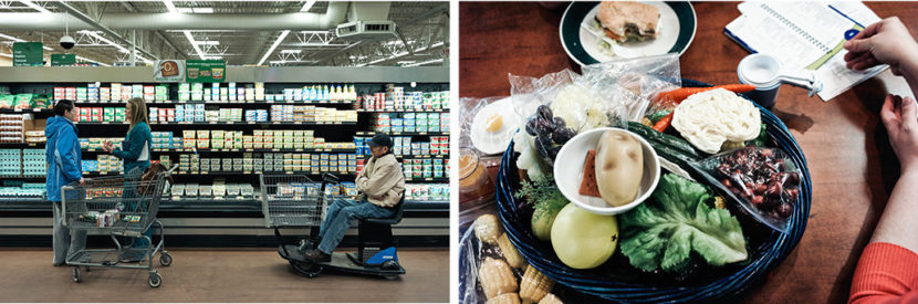 Larson goes shopping with Alan and Ruthie Marshall and explains how to choose food based on nutrition labels. Larson also uses food props to illustrate healthy choices. Misha Friedman for KHN and NPR