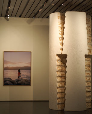 A sculpture by Christoph Kapeller, part of his “Yedoma: Mounds of Life” exhibit within “The View From Up Here.” (Photo Zachariah Hughes/Alaska Public Media)