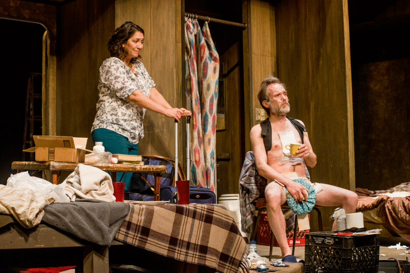 Rebecca George plays Emma, and Kevin T. Bennett plays Ulysses in Sharr White's "Annapurna" (Photo by Joshua Lowman, courtesy Perseverance Theatre)