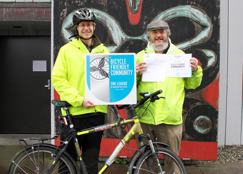 Doug Osborne and Charles Bingham Sitka with Bike Award 05 17 2016