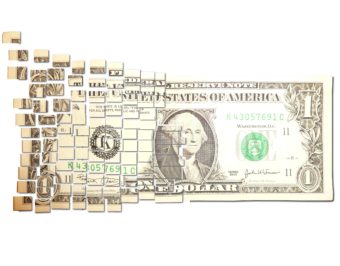 broken dollar cash pieces