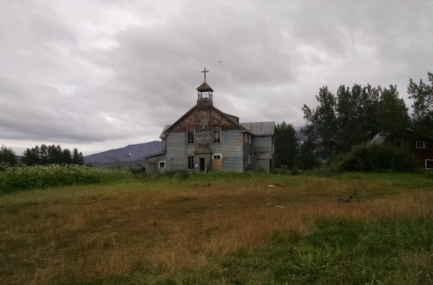 The mission at Pilgrim Hot Springs. (Photo by Madison Winchester/KNOM)