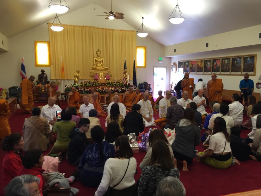 even men await their ordination as full monks at Wat Alaska Yanna Vararam in Anchorage. (Photo by Anne Hillman/Alaska Public Media)