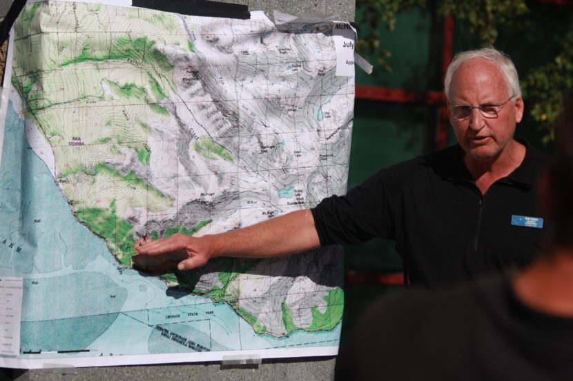 Alaska Wildland Fire Program Manager Tom Kurth speaks at a press conference on the McHugh fire on Wednesday, July 20, 2016. (Photo by Wesley Early/KSKA)